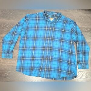 The Foundry Supply Co. Blue and Black Plaid Casual Shirt